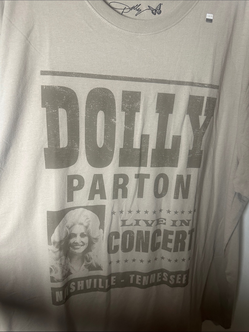 Dolly Parton Live In Concert Graphic Tee - Light Taupe - Picture 2 of 8